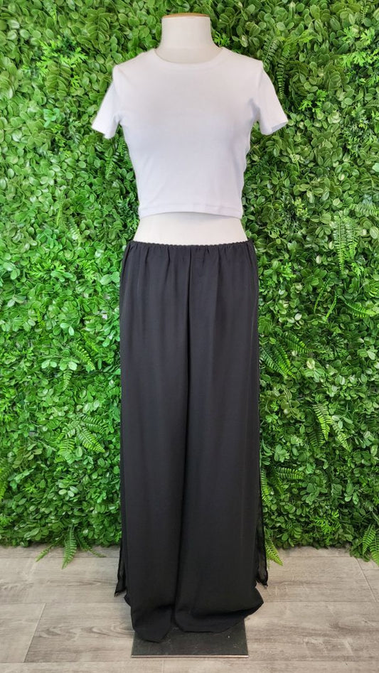 MSGlamour Black Floaty Wide Leg Pant (XL)