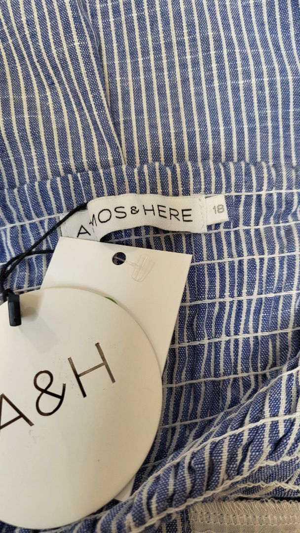 Atmos & Here Stripe Jackie Midi Dress BNWT (18)