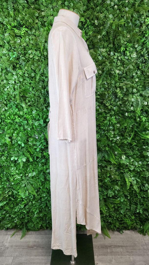 Wild Flower Washed Cream Shirt Dress (10)