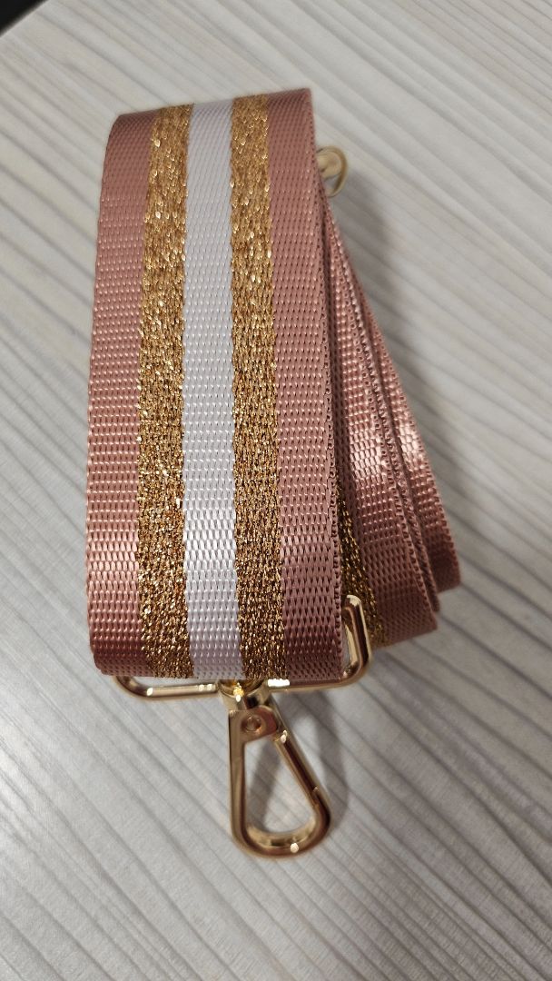 Unknown Pink & Bronze Bag Strap