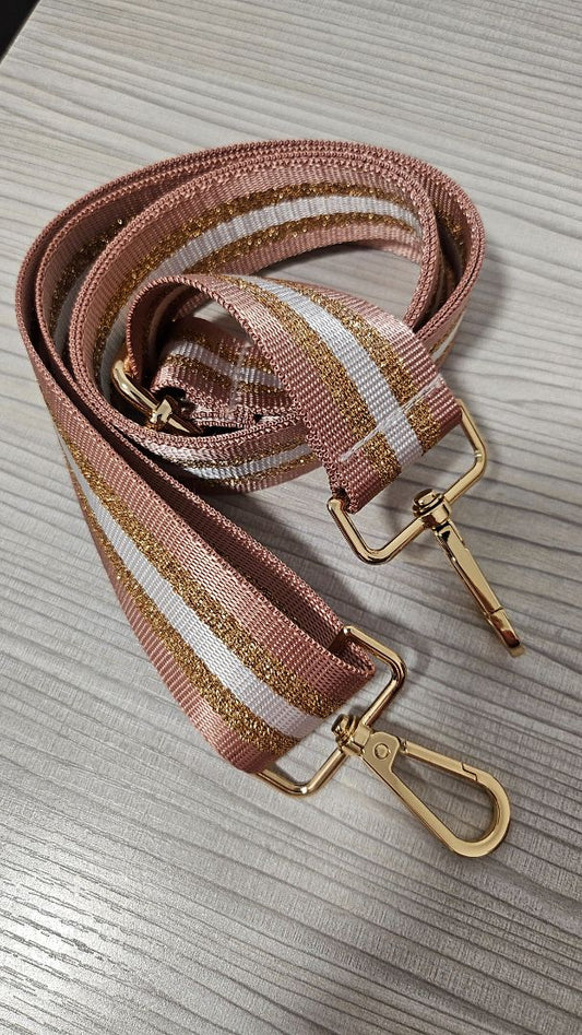 Unknown Pink & Bronze Bag Strap