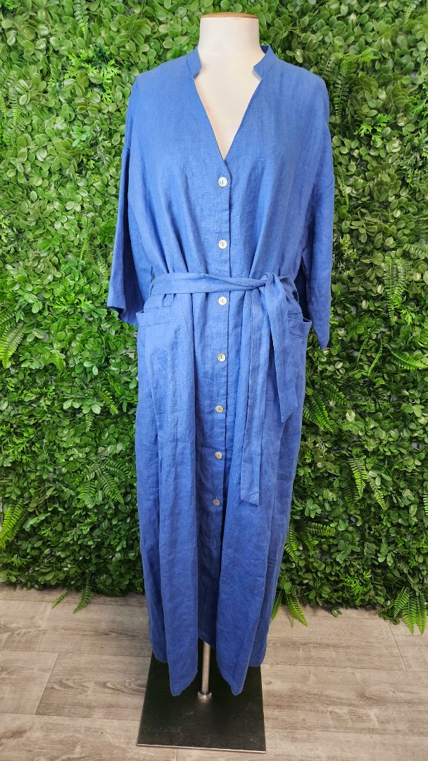 Lordship Linen Periwinkle Blue Linen Dress (16)