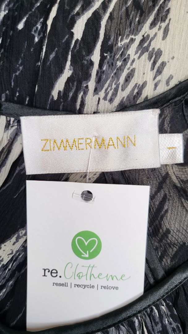 Zimmermann Black/Taupe Silk Dress (8-10)