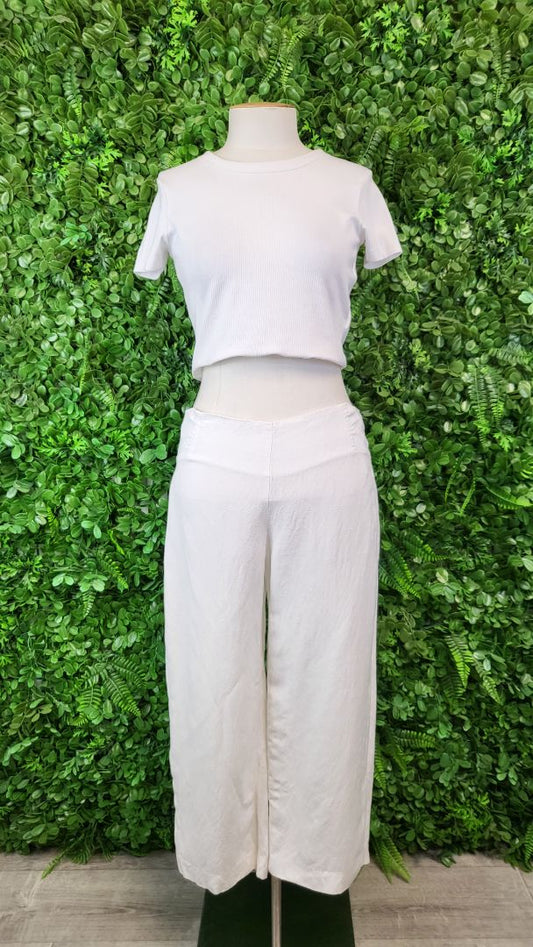 Obi White Linen Blend Pant (8-10)