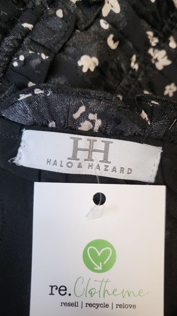 Halo & Hazard Black Shirred Waist Dress (10)