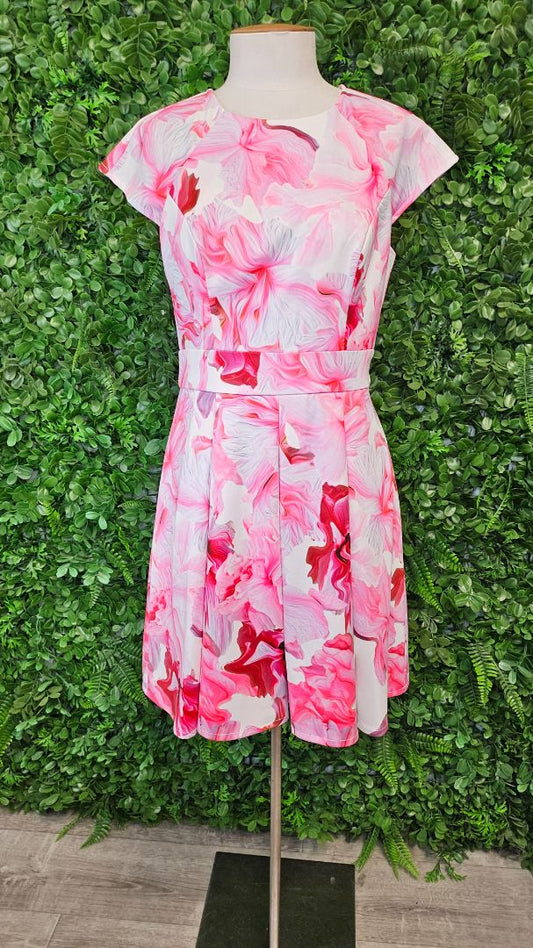 Honey & Beau Floral Fit and Flare Dress (10)