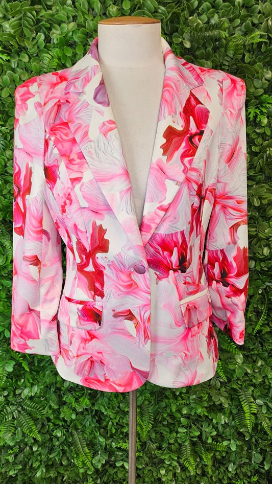 Honey & Beau Floral Fitted Blazer (8-10)