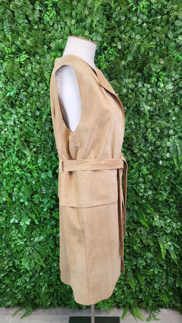 Country Road Tan Suede Longline Vest (14)