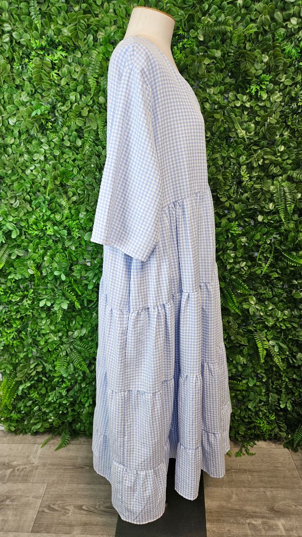 PQ Collection Blue Gingham Dress (14-16)