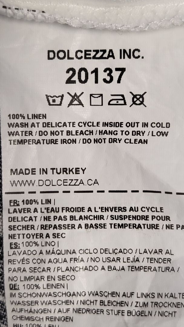 Dolcezza Black/White Linen Zip Dress (14-16)