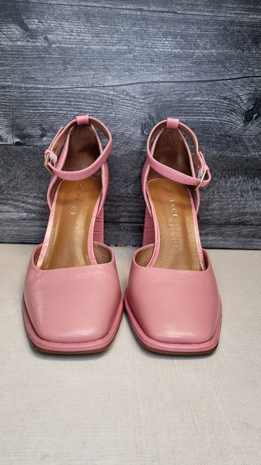 Mi Piaci Pink Leather Heels (39)