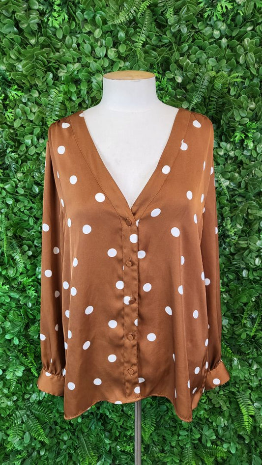 Witchery Brown Polka Top (14)