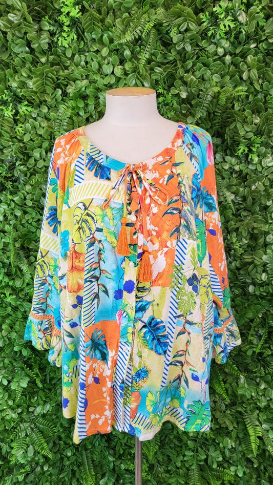 Taking Shape Multi Tassel Tie Top (18)