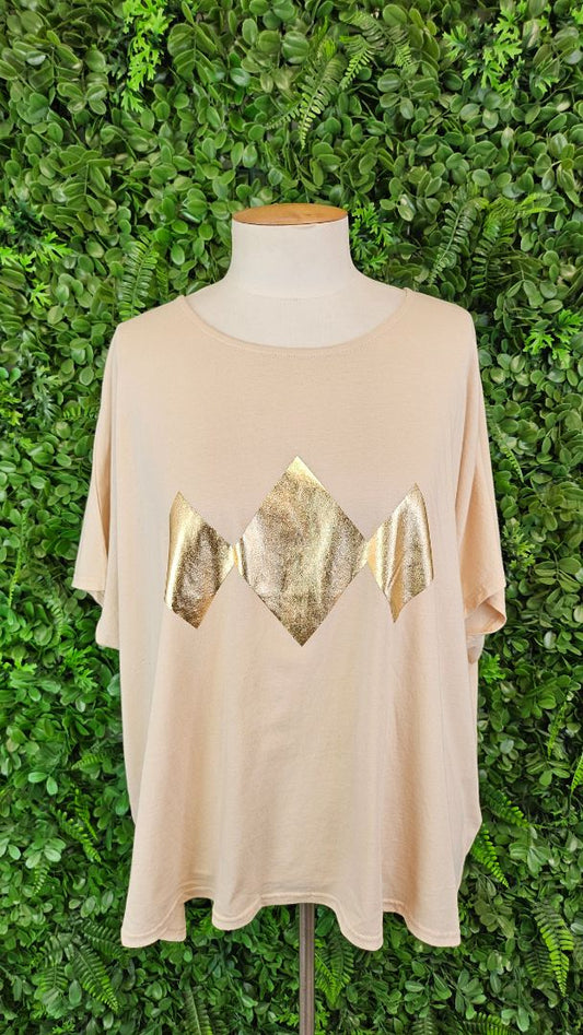Eb & Ive Clay Gold Foil Tee BNWT (OSFM)