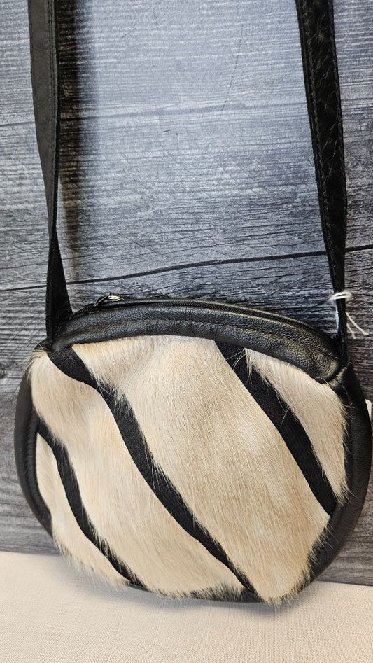 Unknown Black/Fur Leather/Fur Bag 22x22cm