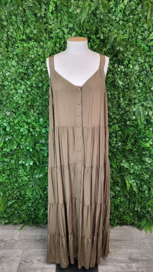 Witchery Khaki Tiered Maxi Dress (14)