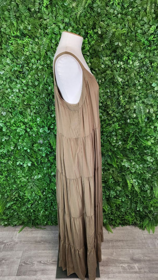 Witchery Khaki Tiered Maxi Dress (14)