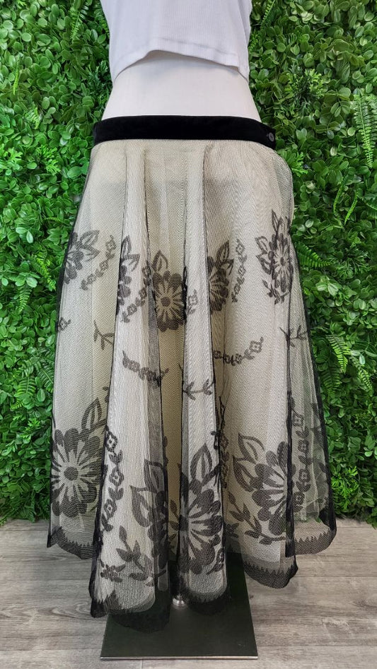 Trelise Cooper Nude/Black Flock Star Skirt (12)