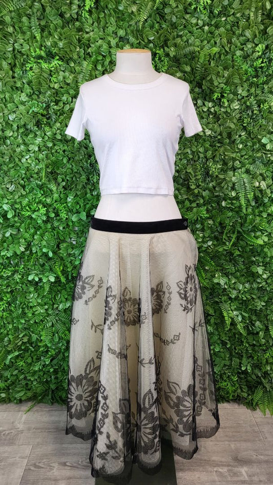 Trelise Cooper Nude/Black Flock Star Skirt (12)