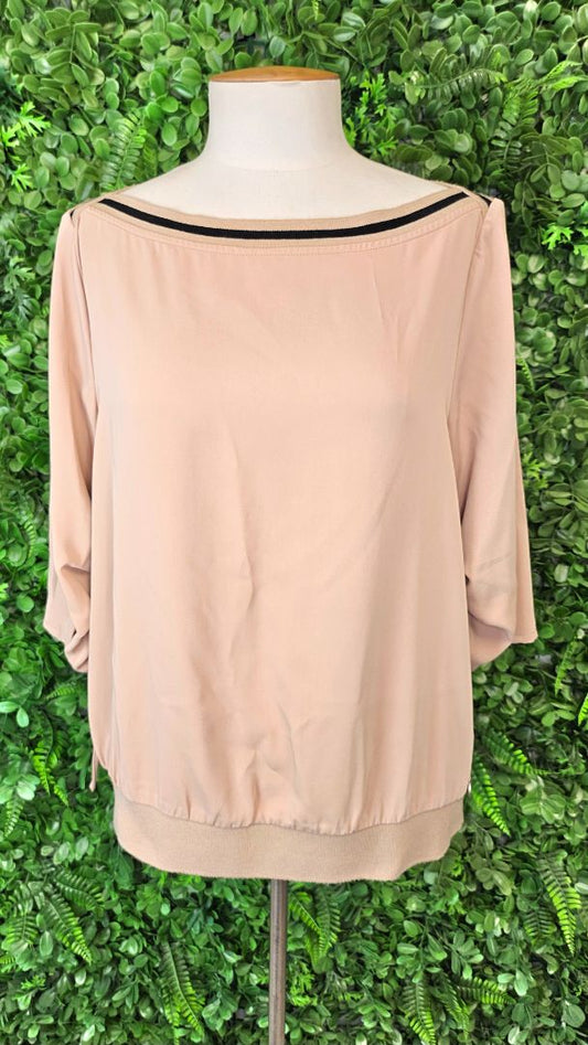 Koralline Caramel Stripe Neck Top (16)