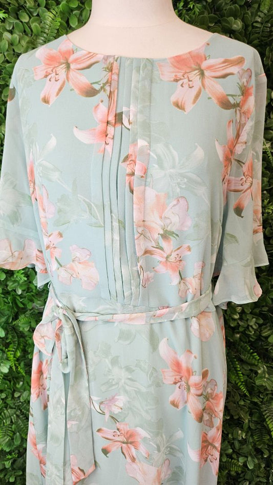 Jacqui.E Green Floral Dress BNWT (18)