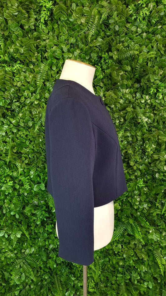 Anthea Crawford Navy Cropped Tailored Jacket (10)
