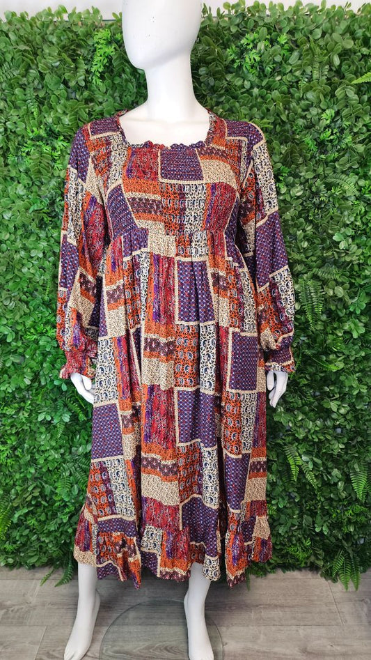 Isla-Maree Pattern Boho Dress (20-22)
