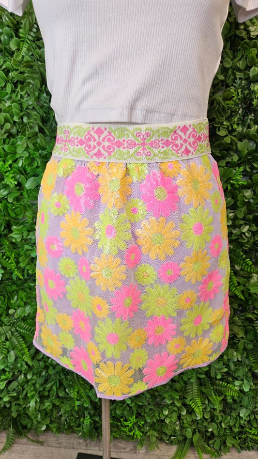 Augustine Fluro Star Sequin Mini Skirt (8)