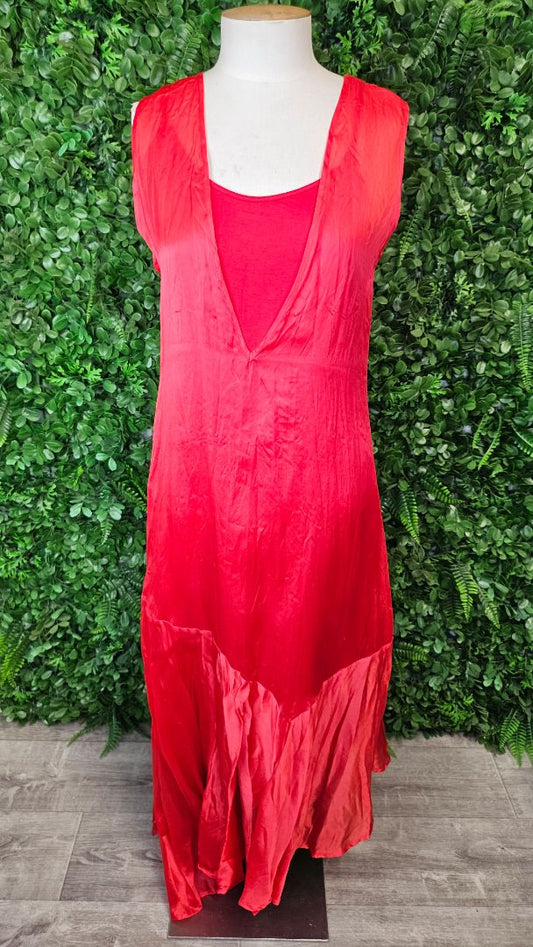 Taylor Red Drop Hem Dress (10)