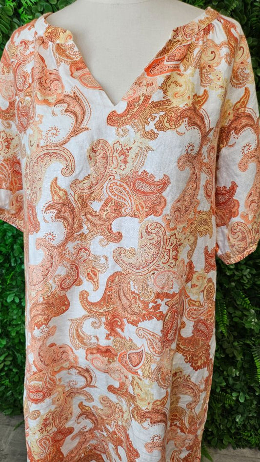 Jump Pattern Linen Shift Dress (12)