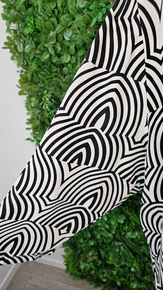 Obi Print Silk Kimono (20-22)