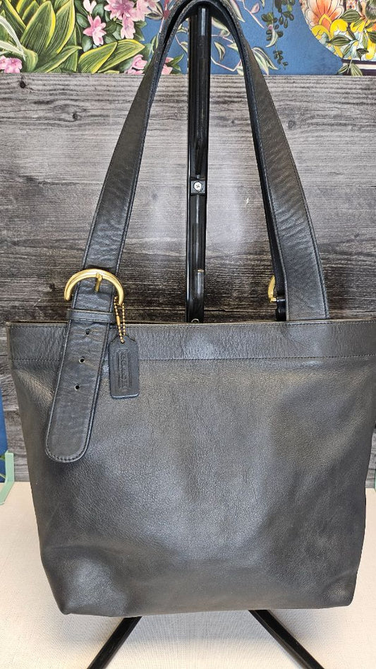 Coach Black Leather Tote (38x27x13cm)