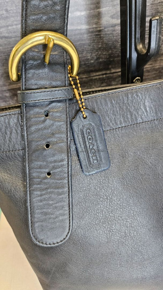Coach Black Leather Tote (38x27x13cm)