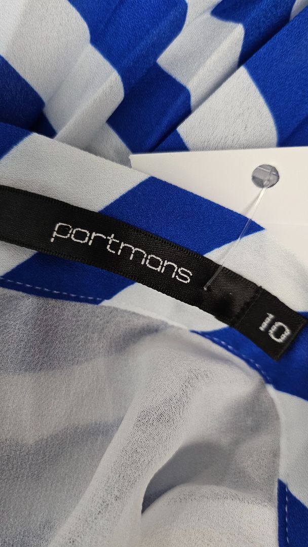 Portmans Striped Pleat Skirt (10)