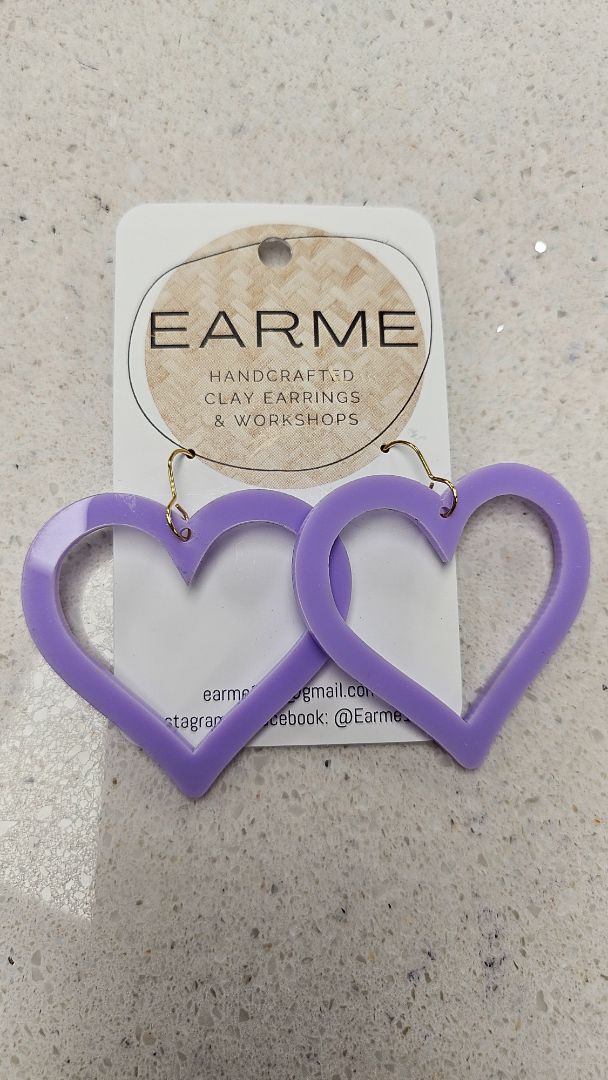 Earme Lilac Heart Earring BNWT