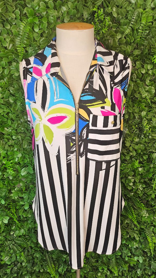 Frank Lyman Print Zip Top BNWT (12)