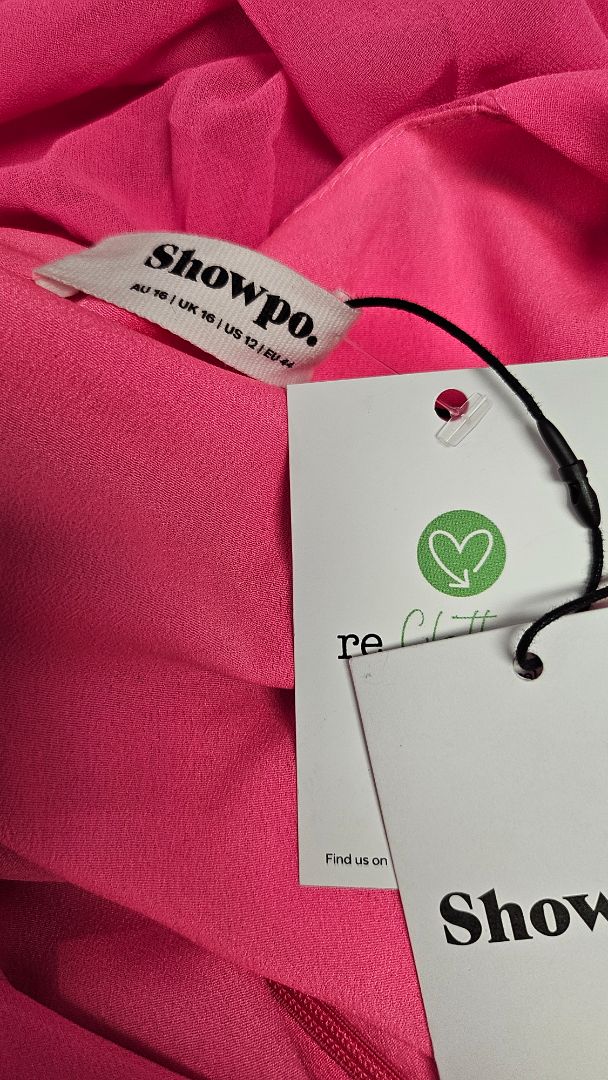 Showpo Fluro Pink Balloon Sleeve Mini Dress BNWT (16)