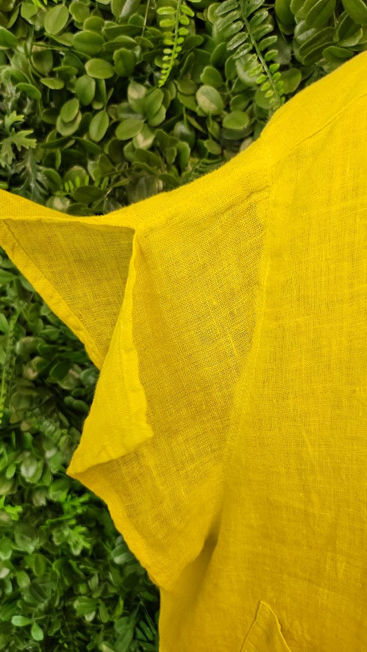 Banana Blue Yellow Linen Crop Jacket (16)