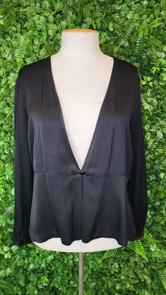 Zara Black Sateen Jacket (10)