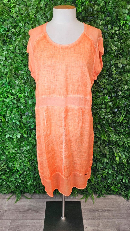 Verge Orange Linen Dress (12)