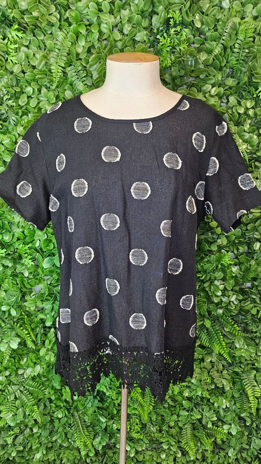 Lemon Tree Black Linen Blend Top (10)