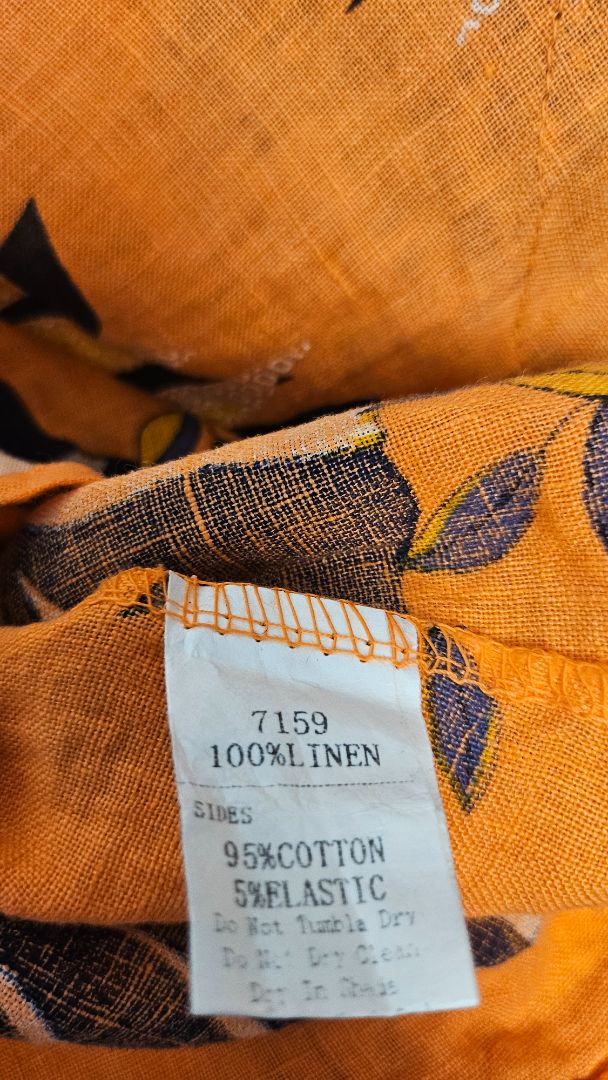 Helga May Orange Print Linen Dress BNWT (10)
