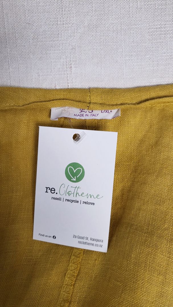 Made In Italy Mustard Linen Tunic Top (16)