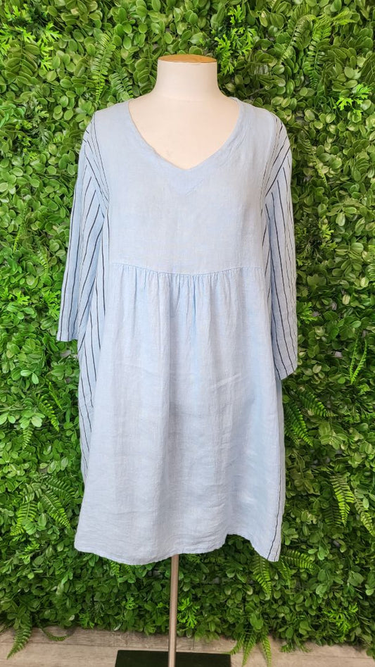 unknown Blue Linen Tunic Top (18)