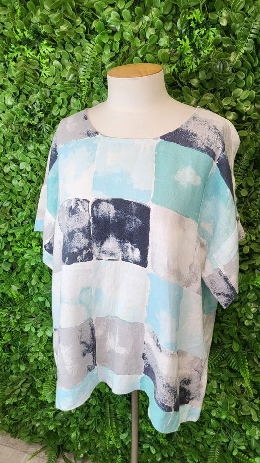 Foil Multi Linen Top (12)