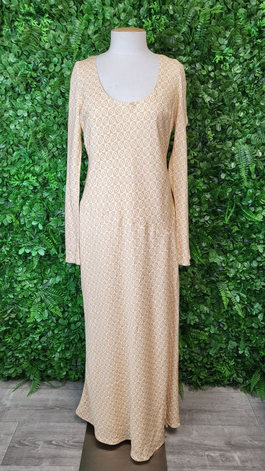 Mon Renn Cream Print Monikh Dress (10)