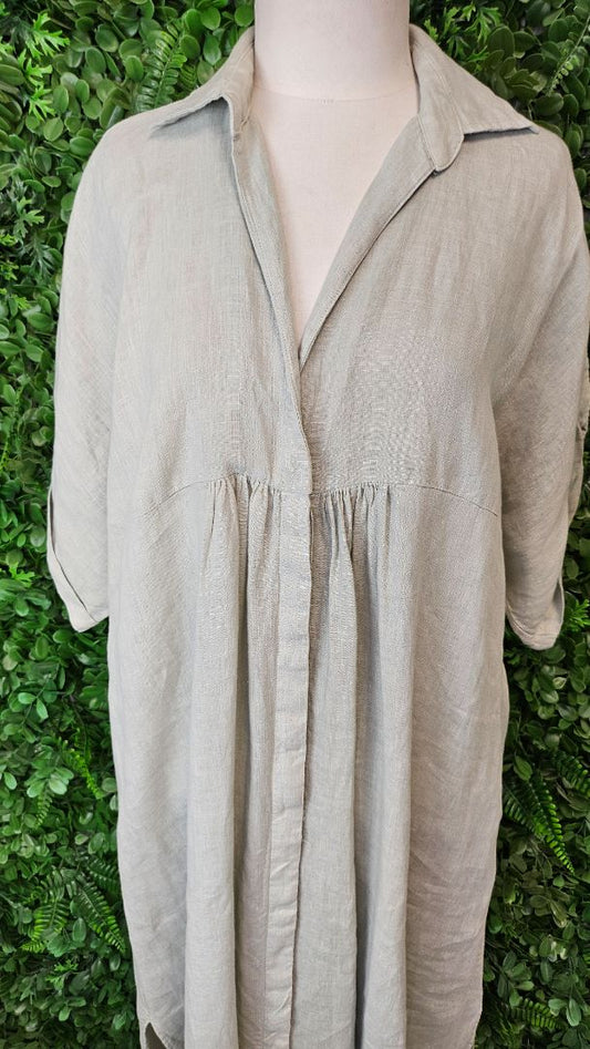 Zara Sage Green Linen Dress (16)