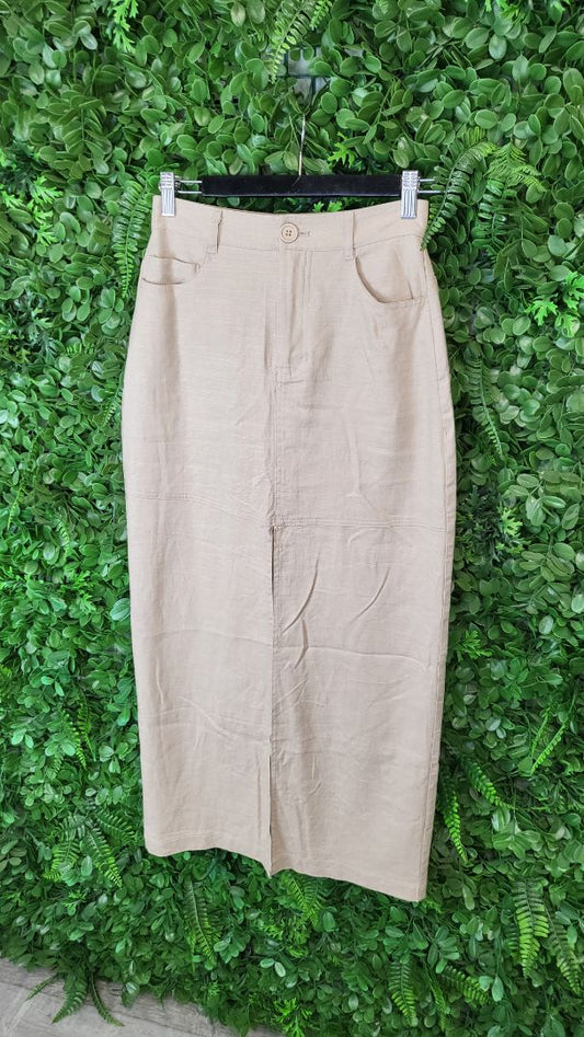 Dazie Taupe Pencil Maxi Skirt (6)