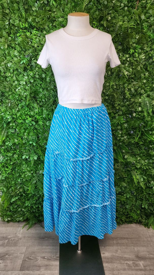 Noni B Blue Tiered Skirt (16)