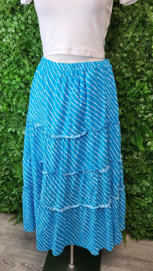 Noni B Blue Tiered Skirt (16)